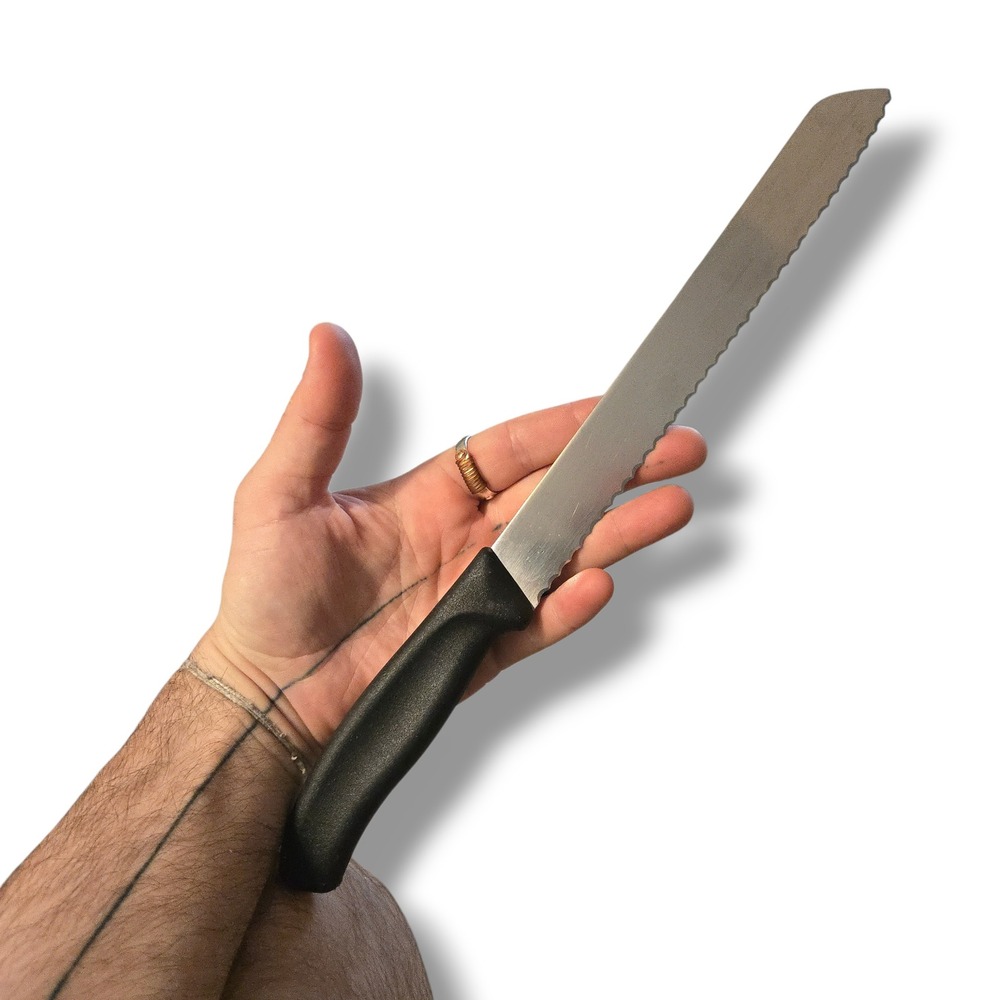 Victorinox‎ Serrated 8 Inch Blade Bread Knife Kitchen Black Swiss Made 6.8633.21